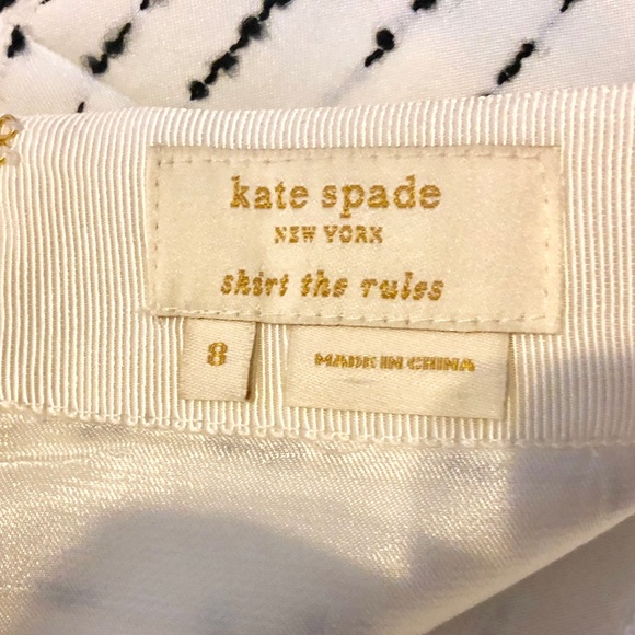 NWOT Kate Spade Ivory & Black Pencil Skirt Sz 8 - Picture 4 of 5